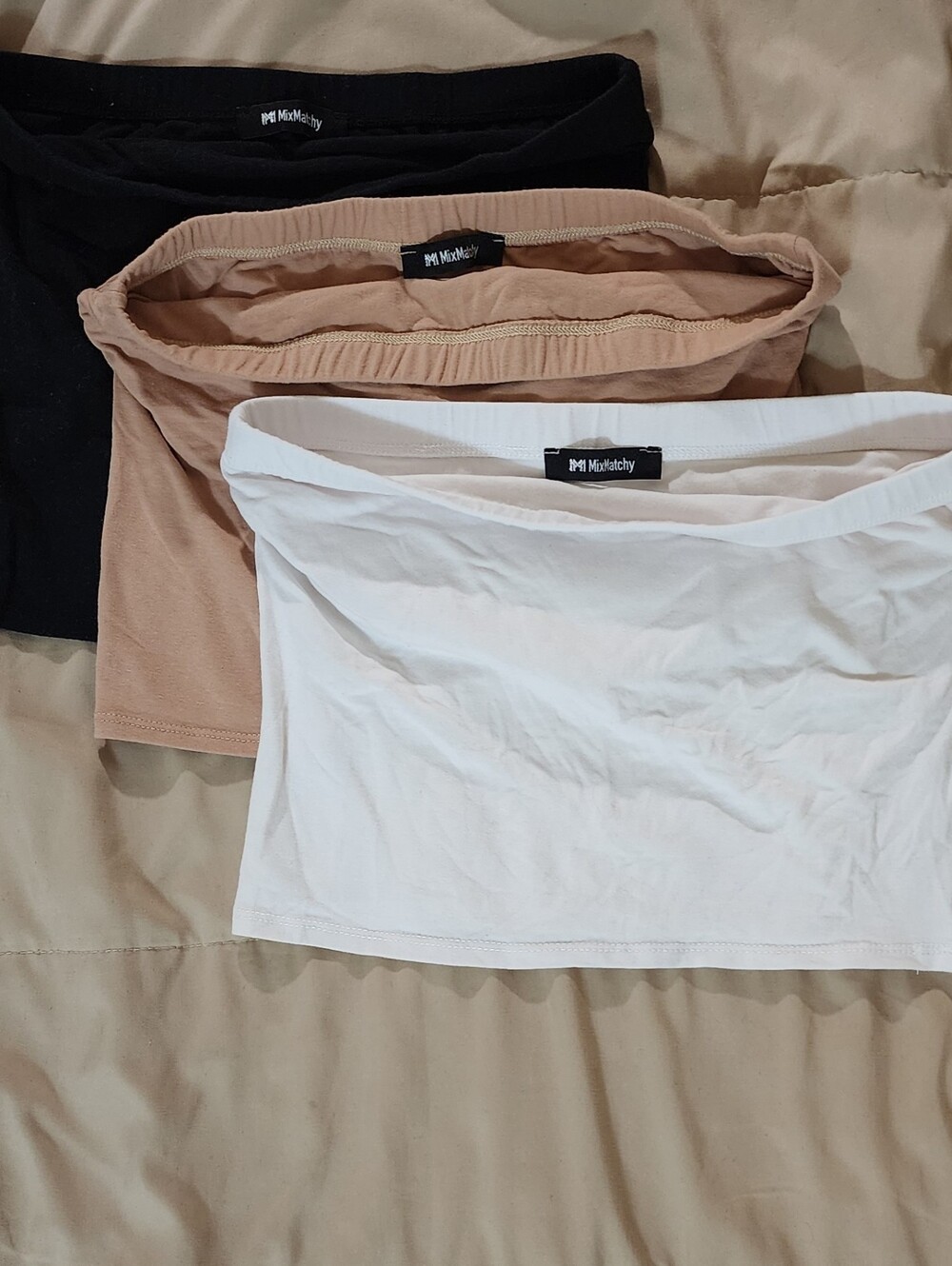 MixMatchy 3-Pack Tube Tops in Black, Nude and White